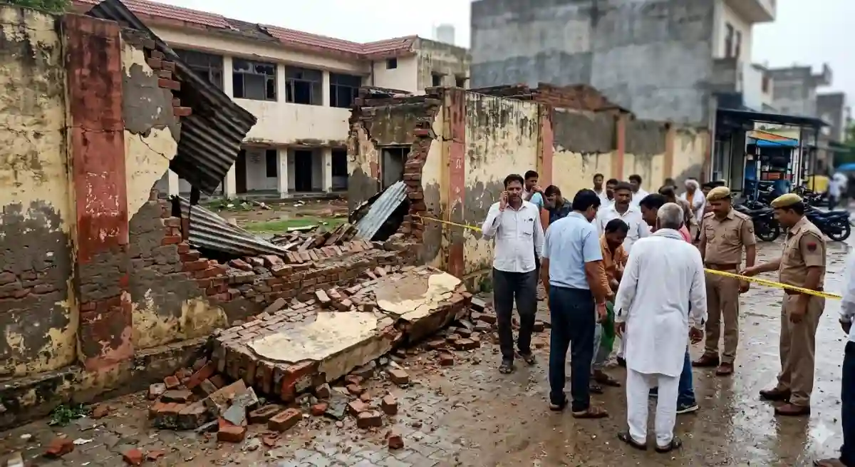 नूंह में आंधी-तूफान का तांडव: स्कूल की जर्जर दीवार गिरने से दो मासूमों की मौत, तीन बच्चे जिंदगी और मौत के बीच झूल रहे